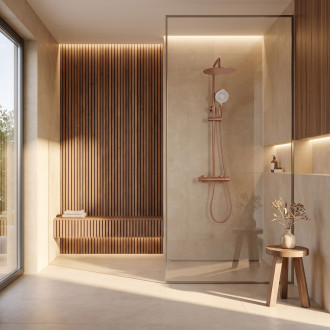 Sprchová sada s termostatem REA Drop Brush Copper