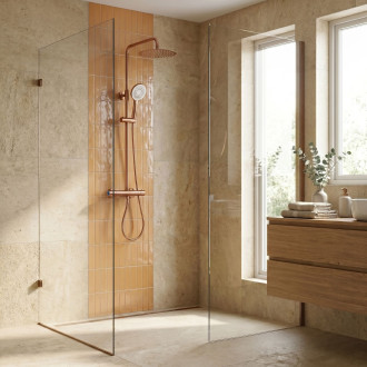 Sprchová sada s termostatem REA Drop Brush Copper