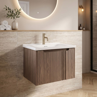 Koupelnová skříňka s umyvadlem Rea Rivo DB86-60L-1 Dark 60cm