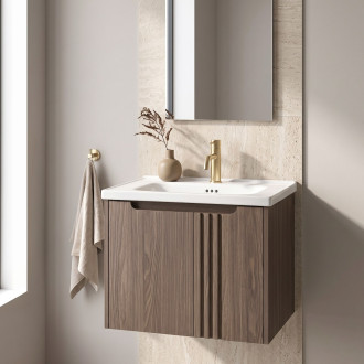 Koupelnová skříňka s umyvadlem Rea Rivo DB86-60L-1 Dark 60cm