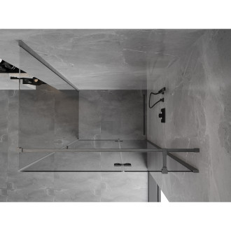 Mexen Mist-H T kabina prysznicowa uchylna prawa 110 x 95 cm, transparent, gun gray szczotkowany - 8A5T-110-095-66-00-P