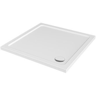 CERANO - Sprchová vanička čtvercová Brio - SMC/minerální kompozit - strukturovaná bílá - 100x100x4 cm