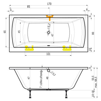 Vana TITAN 170x80 bílá