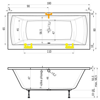 Vana TITAN 180x80 bílá