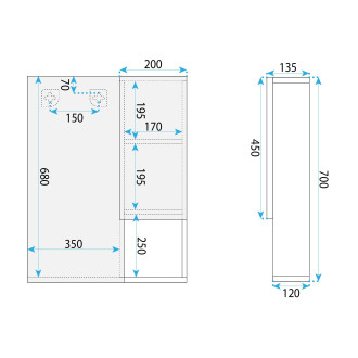 Sestava koupelnového nábytku s umyvadlem Nova DB06-60 60cm