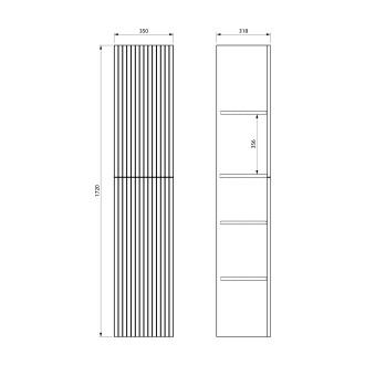 NELIO STRIP skříňka 35x172x32cm, 2x dvířka, levá/pravá, carina