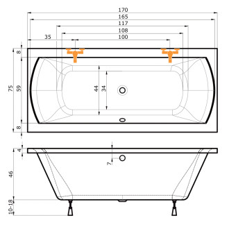 Vana FENIX 170x75 bílá V112170N04T11001