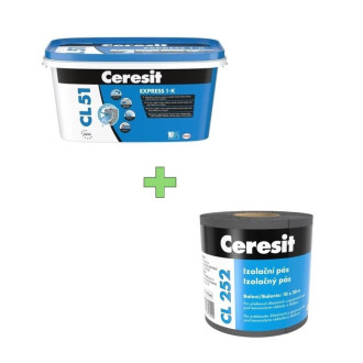Hydroizolace Ceresit CL 51 15 kg + Hydroizolační páska CL252 20m zdarma BALCL51152
