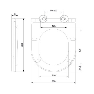 WC sedátko Slim, duroplast, Soft - Close, Easy Lock, bílé, k VSD85T1 a VSD92T CSS125