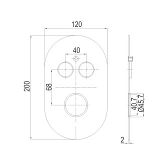 Mereo Kryt oválný pro 2-cestnou podomítkovou termostat. baterii, 120*200 mm M-CB415TOS2