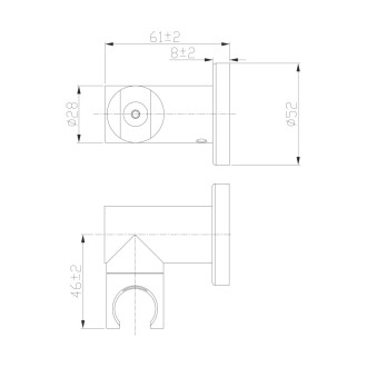 Držák sprchy polohovací, pochromovaná mosaz CB466L