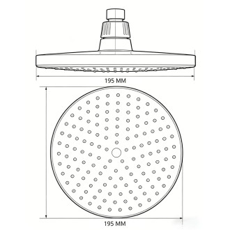 Mereo Talířová sprcha horní, ? 195mm s kloubem pro CB60101SP, pochromovaný plast M-CB485SP