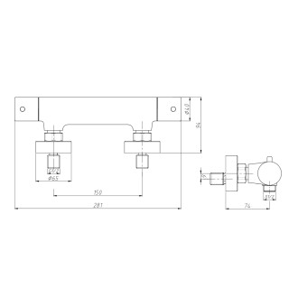 Mereo Termostatická nástěnná sprchová baterie bez příslušenství CB60103TER