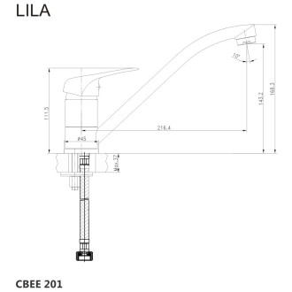 Mereo Lila dřezová baterie stojánková s ramínkem plochým 210 mm CBEE201