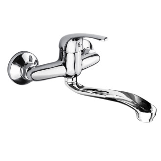 Mereo Lila dřezová baterie nástěnná 150 mm s ramínkem plochým vyhnutým 210 mm CBEE301