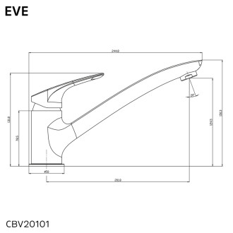 Mereo Eve dřezová baterie stojánková s ramínkem 210 mm CBV20101