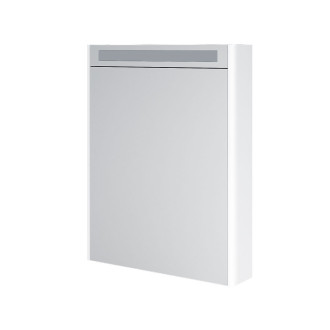 Siena, zrcadlová galerka s LED osvětlením, 644x820x140 mm, bílá lesk, 1 dveře CN415GB