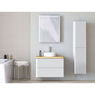 Siena, zrcadlová galerka s LED osvětlením, 644x820x140 mm, bílá lesk, 1 dveře CN415GB