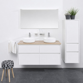Mereo Opto koupelnová skříňka vysoká 125 cm, levé otevírání, bílá