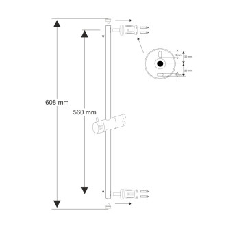 Mereo Posuvný držák sprchy 60 cm, nerez/plast/chrom CB910A