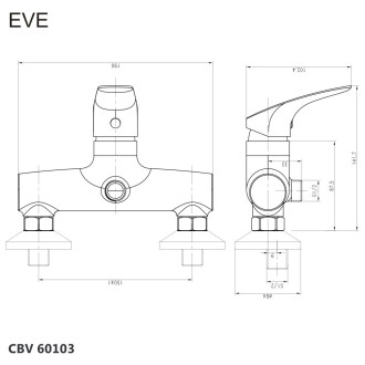 Mereo Eve sprchová baterie nástěnná 150 mm bez příslušenství CBV60103
