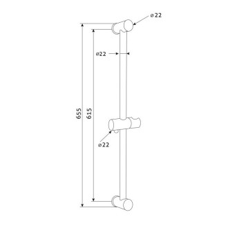 Mereo Posuvný držák sprchy 65,5 cm, nerez/plast/chrom CB910B