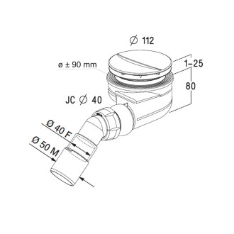 Mereo Sifon pro sprchové vaničky Turboflow1, ?90mm PR6041C (0205240)