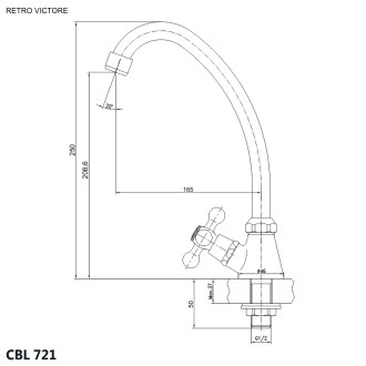 Mereo Retro Viktorie dřezový kohoutek stojánkový CBL721