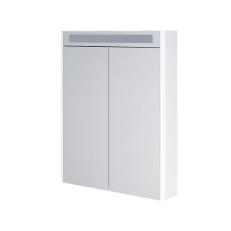 Siena, zrcadlová galerka s LED osvětlením, 644x820x140 mm, bílá lesk, 2 dveře CN416GB
