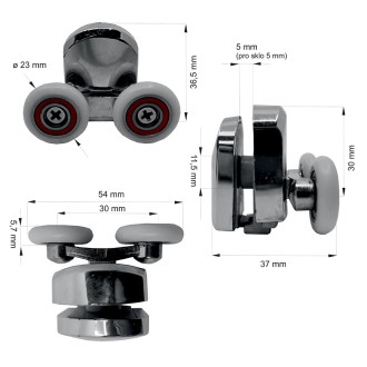 Mereo Spodní pojezdy pro CK351xxH, CK341xxH, sada 4 ks M-CKND183H