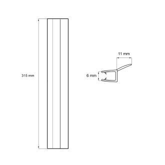 Mereo Lišta pro Kora Lite CK351xxZ, sada 2 ks, 4 mm