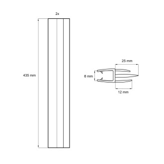 Mereo Stírací lišta pro CK8051xK - CK8053xK, délka 43,5 cm, sada 2 ks