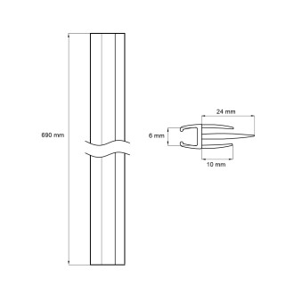 Mereo Stírací lišta na vanové zásteny, spodní pro CK70121K, CK70123K, 75 cm, 1 ks