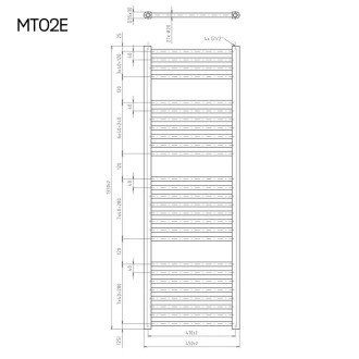Mereo Otopný žebřík rovný 450x1330 mm, bílý, elektrický MT02E