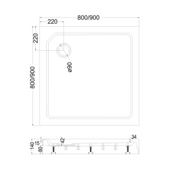 Set: spr.kout CK34123Z 90x90x185cm, chrom ALU, sklo čiré,SMC vanička CV31H, CK34123ZH