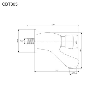 Mereo "Umyvadlový ventil nástěnný 1/2""" CBT305