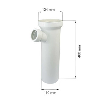 Připojovací kus DN 100/D 110, 400 mm, s odbočkou DN40, 6/4", přímý