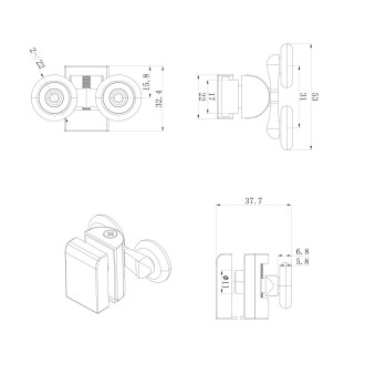 Mereo Horní pojezdy pro CK351xxH, CK341xxH, sada 4 ks M-CKND182H