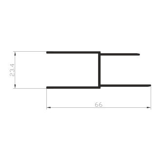 Mereo boční profil pro CK10111HLR-CK10411HLR, CK801xxH, 804xxH, 809xxH,25 mm M-CKND250K