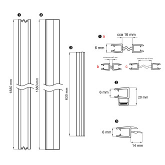 Mereo Sada těsnění - kompletní pro CK10111HLR - CK10411HLR včetně magnet. lišty M-CKND253H