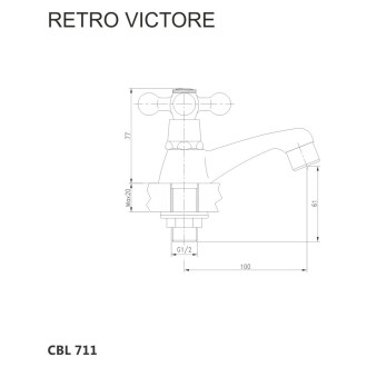 Mereo Retro Viktorie umyvadlový kohoutek stojánkový CBL711