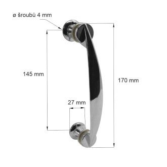 Mereo Madlo pro sprchové kouty Mistica, Fantasy, rozteč 145 mm, 1ks
