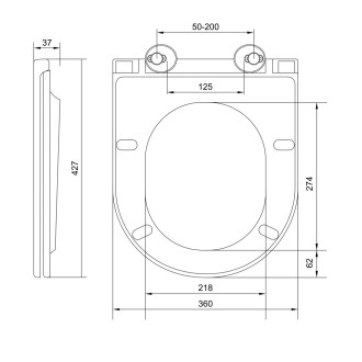 Mereo WC závěsné WC, Smart Flush RIMLESS, 495x360x370, ker., vč. sedátka CSS113S VSD82T1