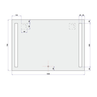 Zrcadlo 1000x700 mm, LED osvětlení CN695