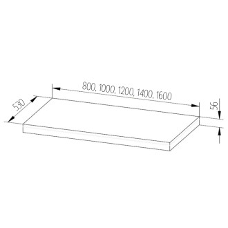 Ponte, koupelnová deska pod umyvadlo, 1400x56x530mm, dub Riviera CN263DR