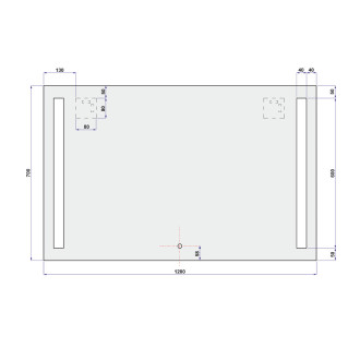 Zrcadlo 1200x700 mm, LED osvětlení CN696