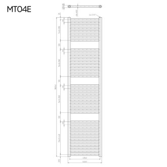 Mereo Otopný žebřík rovný 450x1850 mm, bílý, elektický MT04E