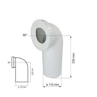 Univerzální odtokové koleno DN 100/D110, 90°