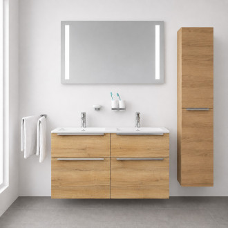 Mereo Mailo, koupelnová skříňka s keramickým umyvadlem 121 cm, dub Riviera, elox AL madlo