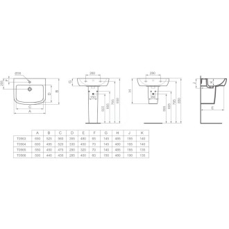 VÝPRODEJ Ideal Standard TEMPO T422501 polosloup 19,5x28,1x34